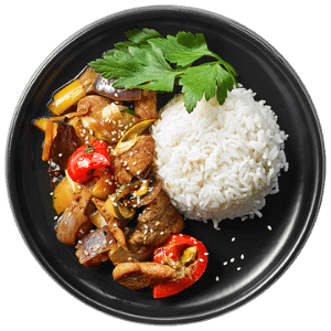 Asian Chicken Stir-Fry with White Rice